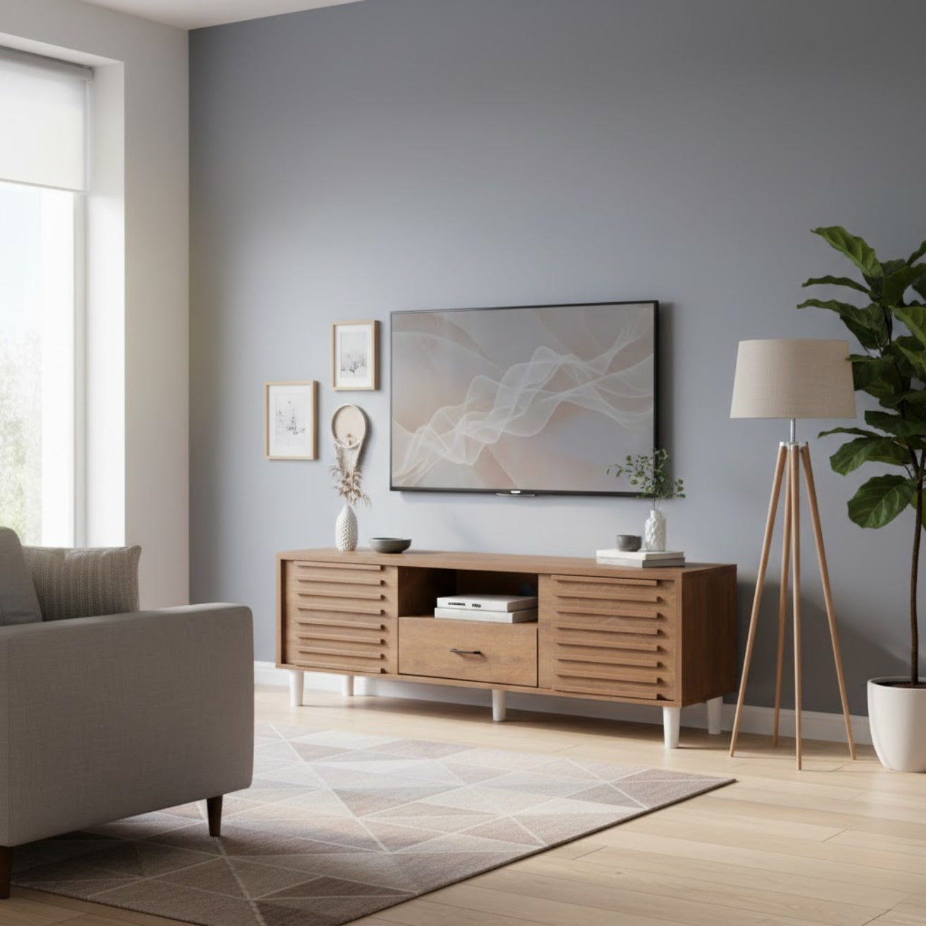 SULSHA Simple TV Cabinet Stand, Modern TV Table for TV, Small Apartment Mini Floor Cabinet