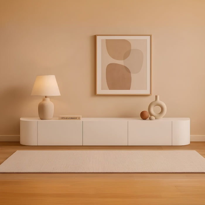 SULSHA minimalist low profile TV unit matte white UAE – TV unit Abu Dhabi