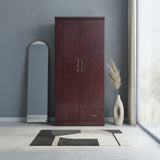 Riley 2 Door Wooden Wardrobe With One Lockable Drawer (With Assembly, White)