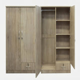 Riley 2 Door Wooden Wardrobe With One Lockable Drawer (With Assembly, White)